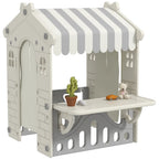 AIYAPLAY Spielhaus Kinderhaus Indoor mit Servierstation & Vorhängen