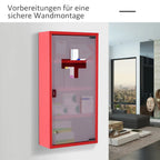 HOMCOM Medizinschrank abschließbar Tip-On Automatik Sicherheitsglas