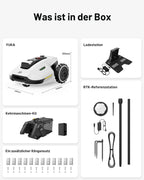 MAMMOTION YUKA Mini 700 Mähroboter ohne Begrenzungskabel, NetRTK+Vision, Keine RTK-Antenne erforderlich, Auto-Kartierung, Empf. 700m², Max. 1100m², mit 4G-Modul, 50% Steigung