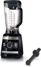 Bosch Standmixer VitaBoost MMBH6P6BDE, 6-Klingen-Edelstahlmesser, 2,5l Tritan-Mixbehlter, Stopfer, 6 Automatikprogramme, Rezeptbuch, BPA-frei, einfache Reinigung, 45,000 U/min, 1600 W, schwarz