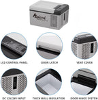 Alpicool C12 12L Cool Box 12 V Mini Fridge Electric Compressor Car Fridge Camping Freezer Box Small Portable for Car, Truck, Boat, RV with USB Connection