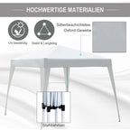 Outsunny Faltpavillon Partyzelt UV-Schutz faltbar Weiß