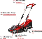 Einhell Akku-Rasenmäher RASARRO 36/42 Kit Power X-Change (36V, 42 cm Schnittbreite, bis 725 m², Brushless, 50L Fangkorb, Mulchfunktion, inkl. 2x 5,2Ah + 1x Twincharger)
