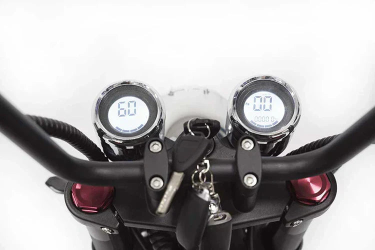 Mangosteen M1P Elektro-Chopper in Weinrot – 2000W Bürstenloser Motor, 60 km/h Hchstgeschwindigkeit