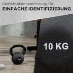 HOMCOM Kugelhantel Kettlebell zweihändig nutzbar bodenschonend