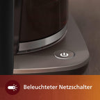 Philips All-in-1 Filterkaffeemaschine - integriertes Kegelmahlwerk für frisch gemahlenen Kaffee - Duo-Bohnenbehlter, 1,25-L-Glaskanne, individuelle Einstellung der Intensitt (HD7900/50)