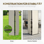 Outsunny Gartenpavillon Polycarbonat-Dach UV-Schutz Outdoor