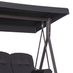 Outsunny 3-Sitzer Hollywoodschaukel mit Sonnendach & Kissen – Schwarz