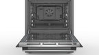 Bosch HKR39C250 Serie 4 Elektro-Standherd, 60 cm breit, EcoClean Direct Reinigungshilfe, 3D Heißluft Backen auf 3 Ebenen, LED-Display-Steuerung, erweiterbare Kochzone für großes Kochgeschirr