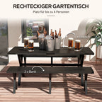 Outsunny Bierzeltgarnitur 3-tlg. mit Schirmloch in Holzoptik