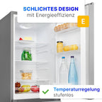 Bomann Fridge-Freezer KG 320.2, 143 cm High, Fridge-Freezer with 175 Litre Capacity, 3 Shelves and 3 Drawers, Door Stop Replaceable, Quiet Fridge-Freezer 39 dB, Black