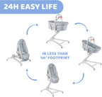 Chicco Baby Hug 4 in 1 Stubenwagen ab 0 Monate, Erhöhte Babyliege, Babybett, Hochstuhl mit Spielbogen, bis 15 kg, Verstellbare Rückenlehne, Verstellbare Höhe und 4 Räder