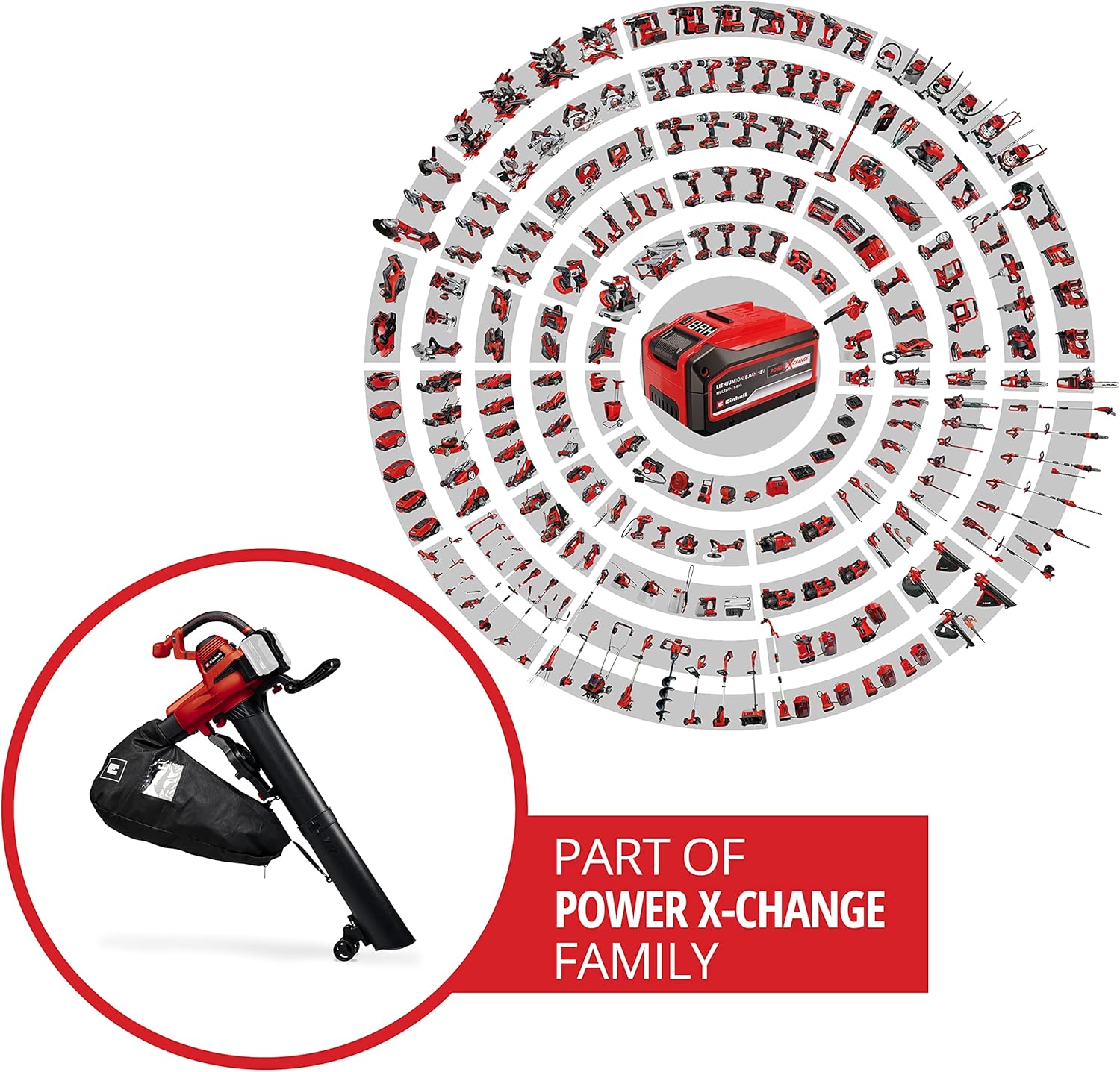 Einhell Akku-Laubsauger GE-CL 36/230 Li E-Solo Power X-Change (Lithium-Ionen, 18 Volt, Saug-/Blasfunktion, Turboschalter, inkl. Saugrohr + Blasrohr, ohne Akku und Ladegert)