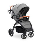 Hauck Uptown Kinderwagen Melange Rose – Kinderwagen für jedes Gelände, extra großer Sitz, flache Liegeposition, Gummiräder, Federung, kompakt und einfach zusammenklappbar, mit Regenschutz