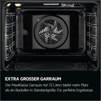 AEG Einbaubackofen – Serie 5 Ringheißluft: Gleichmäßige Garergebnisse auf 3 Ebenen – Pyrolyse Selbstreinigung – 25 Automatikprogramme – LED-Touchdisplay – Schnellaufheizung – Schwarz – BPE53516AB