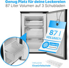 Bomann Gefrierschrank 87L | Gefrierschrank klein mit Temperaturbereich ≤ -18°C | 3 Schubladen | Tiefkühlschrank mit wechselbarem Türanschlag | Freezer Tiefkühlschrank klein GS 7253 weiß