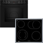 NEFF EDX442, Set bestehend aus E1ECD0AN0, N 30, Einbauherd mit CircoTherm, 60 x 60 cm, Edelstahl und M13R42N2, N 50, herdgesteuertes Elektrokochfeld, 60 cm, Schwarz, mit Rahmen aufliegend
