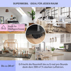 Klarstein Mobile Klimaanlage mit Abluftschlauch, 4-in-1 Klimagerät mit Ventilator, Luftentfeuchter & Nachtmodus, Kleine & Portable Klimaanlage für Wohnung & Büro, App-Steuerung, 12000 BTU