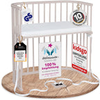 babybay Original Beistellbett aus massivem Buchenholz / kompakt & verwandelbar / Kinderbett Höhe stufenlos verstellbar & umweltfreundlich / mitwachsendes Babybett (weiß lackiert) / inkl. Matratze
