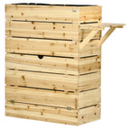 Outsunny Hochbeet Pflanzkasten mit Ablage erhöht Massivholz