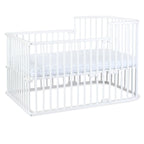 babybay Original Beistellbett aus massivem Buchenholz / kompakt & verwandelbar / Kinderbett Höhe stufenlos verstellbar & umweltfreundlich / mitwachsendes Babybett (weiß lackiert) / inkl. Matratze