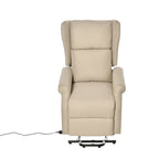 HOMCOM Aufstehsessel elektrisch Relaxsessel frei verstellbar cremeweiß