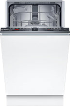 Bosch SPV2IKX10E Serie 2 Smarter Geschirrspüler vollintegriert, 45 cm breit, Besteckkorb, Extra Trocknen auf Knopfdruck, InfoLight roter Lichtpunkt am Boden, AquaStop Schutz gegen Wasserschäden, Weiß