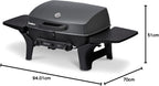 EndersGasgrill Urban II Pro, Tischgrill, Grillen-, Kochen- und Backen Funktion, 2 Brenner Edelstahl, mit Grill-Thermometer, Balkon-, Camping-Grill, Aluguss-Gehäuse, Gusseisen-Rost, #2062