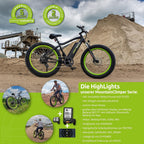 Highphoria Elektrofahrrad Erwachsene, 250W 25 km/h E-Bike mit Batterie, Starker Motor, Kettenschaltung, E-Mountainbike mit Hydraulische Federgabel Pedelec für Damen & Herren