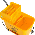 HOMCOM Putzeimer mit Auswringer 2 Fächer mit Rollen