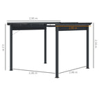 Outsunny Pergola 2,95x2,95 m mit Schiebedach Grau