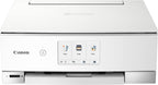 Canon PIXMA TS8351a Drucker Farbtintenstrahl Multifunktionsgerät DIN A4 (Scanner, Kopierer, 4.800 x 1.200 dpi, 6 separate Tinten, USB, WLAN, AirPrint, Duplexdruck, 2 Papierzuführungen, 5 GHz), weiß