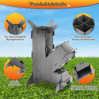 Sonnewelt Raketenofen Fire Gusseisen Stove Grillplatte