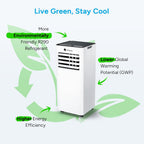 DR.PREPARE Mobiles Klimagerät 9000 BTU mit APP, 4 in 1 Mobile Klimaanlage mit Abluftschlauch, Kühlen&Ventilieren&Entfeuchten, Ventilator & Schlafmodus mit Fernbedienung, Kühlt bis zu 30m², 1-24H Timer