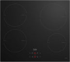Beko BBSM12340X Einbau-Backofen-Set, zwei autarke Geräte: Induktionskochfeld mit 4 Kochzonen, Backofen mit 8 Heizarten, 72 l Garraum-Volumen, Kindersicherung, Sensortasten, Schwarz/Edelstahl
