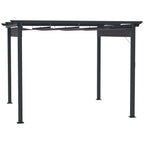Outsunny Pergola 2,95x2,95 m mit Schiebedach Grau