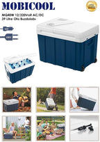 MOBICOOL MQ40W Kühlbox mit Rollen | Elektrisch | 39 L | 12V, 230V | für Auto, Boot, Reisemobil und Steckdose