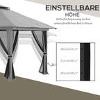 Outsunny Faltpavillon höhenverstellbar UV50+ mit Rollen
