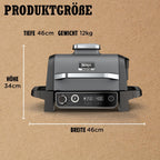 Ninja Woodfire Electric BBQ Grill & Smoker & Air Fryer, 7-in-1 Outdoor BBQ Grill, Air Fry, Smoke, Roast, Bake and more, Weather Resistant, Non-Stick, Portable, Electric, Grey/Black OG701EU