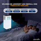 SereneLife 3-in-1 Mobile Klimaanlage mit Abluftschlauch – Klimagerät als Luftkühler, Ventilator & Luftentfeuchter– Mini Klimaanlage für Räume bis zu 28 m2 – Luftkühler für Zuhause & Büro 10,000 BTU