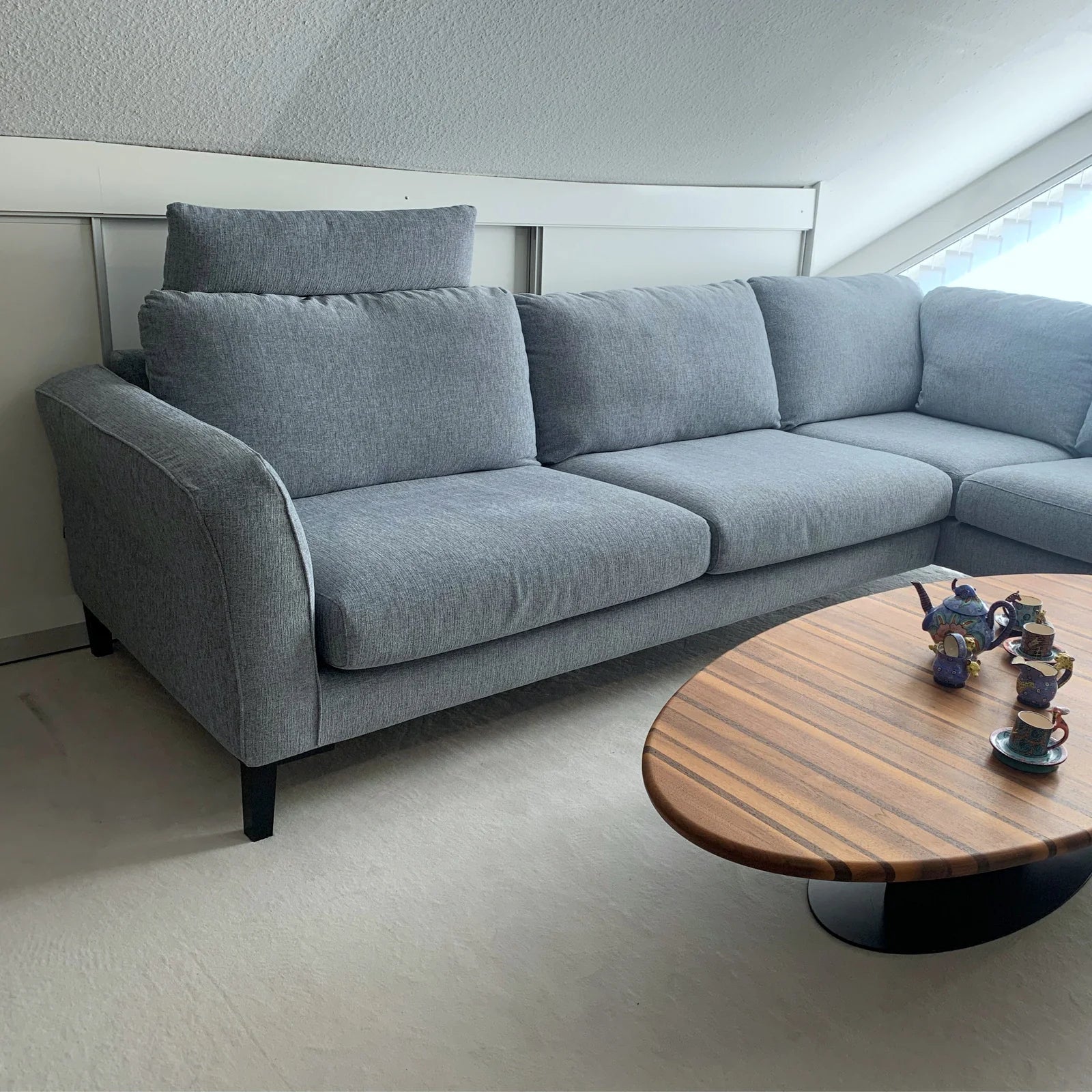 Ausstellungsstück Sits Ecksofa Anja, hellblau, 293 x 221cm, Bezug anbehmbar