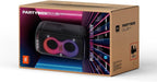 JBL Partybox Stage 120 in Schwarz – Tragbare Bluetooth-Lautsprecher-Box mit JBL Pro Sound, Lichtshow, KI-Sound-Boost und Teleskopgriff – 12 h Laufzeit