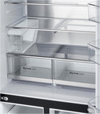 LG GMG861EPAE InstaView SLIM Multi-Door, Klasse E, 508 L, Kühlschrank mit Gefrierfach, Eis-, Crushed Ice- Wasserspender mit UVnano, Total NoFrost, Smart Inverter Kompressor, Wi-Fi, Farbe Matte Black