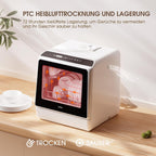 HAVA Tischgeschirrspüler, mini Spülmaschine mit 6 Programmen und eingebautem 5-Liter-Wassertank, kein Anschluss erforderlich, Babybedarfs- und Lufttrocknungsfunktion für Wohnungen und Wohnmobile