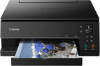 Canon PIXMA TS6350a Drucker Farbtintenstrahl Multifunktionsgerät DIN A4 (Fotodrucker, Scanner, Kopierer, OLED, 4.800x1.200 dpi, USB, WLAN, 5 separate Tinten, Duplexdruck, 2 Papierzuführungen), schwarz