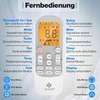 KESSER® Klimaanlage Set Split - mit WiFi/App Funktion Klimagerät - Kühlen A++/ Heizen A+ - 9000 BTU/h (2.600 Watt) Kältemittel R32 - Fernbedienung, Timerfunktion - Inkl. komplettem Montagematerial