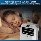 KLIM AC12000 | Leistungsstarke und Leise Mobile Klimaanlage mit 12.000 BTU + NEU 2024 + mit Integrierter Entfeuchtungsfunktion, Ventilator und Kühlmodus + Fernbedienung + 5 JAHRE SCHUTZ