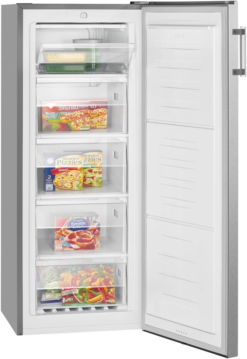 Bomann großer Gefrierschrank freistehend | 165 Liter Nutzinhalt für Lebensmittel | 5 Schubladen | Freezer Eisschrank Froster | wechselbarer Türanschlag inkl. Eiswürfelschale | GS 7317.1 weiß
