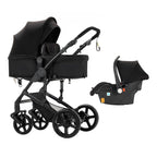 3 in 1 Kombikinderwagen 3 in 1 Reisesysteme Kinderwagen Infant Hochlandschaft Liegender Buggy Kinderwagen Neugeborenen Kinderwagen Faltbarer Standardkinderwagen (906 White)