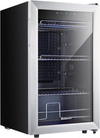 Kalamera Getränkekühlschrank, Bierkühlschrank mit Touch-Bedienfeld, 3-18°C Kühlzone, Flaschenkühlschrank 86 Liter, Blaue LED-Innenbeleuchtung, 41 dB, KRC-86GE
